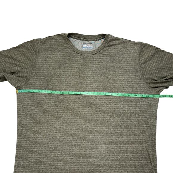 COLUMBIA Omni-wick Green Striped Short Sleeve Tee Size XL Mens Polyester Cotton - Picture 5 of 6